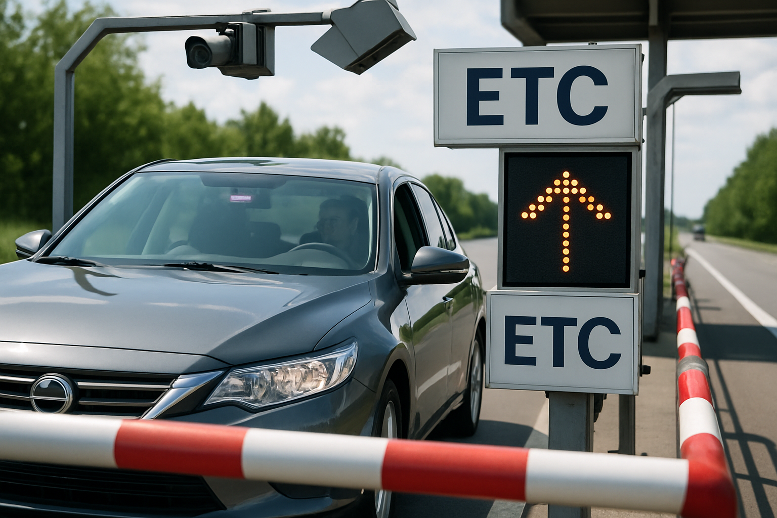 Electronic toll collection system in action
